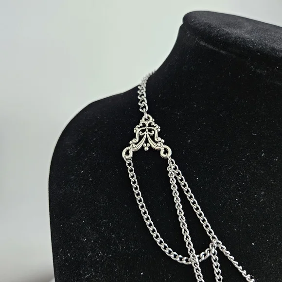 Handmade Stainless Steel Necklace with Red Glass Bead - Picture 3 of 4